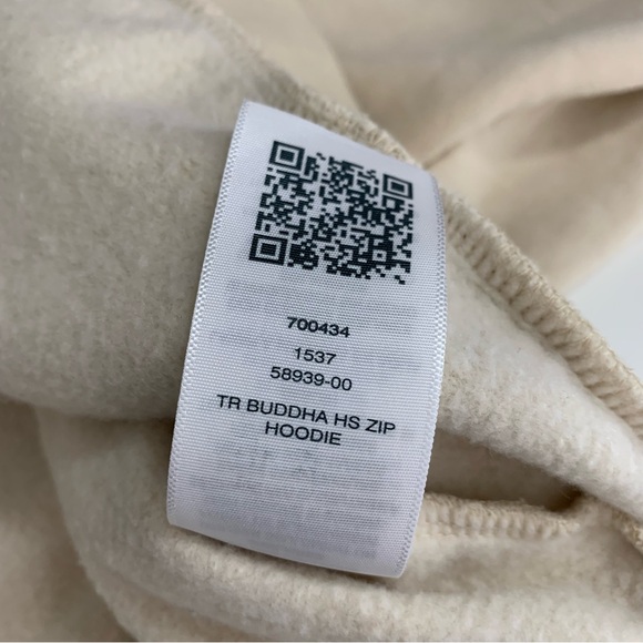 True Religion Full Zip Hoodie Men's Large Cream Fleece Graphic Print - Picture 10 of 12